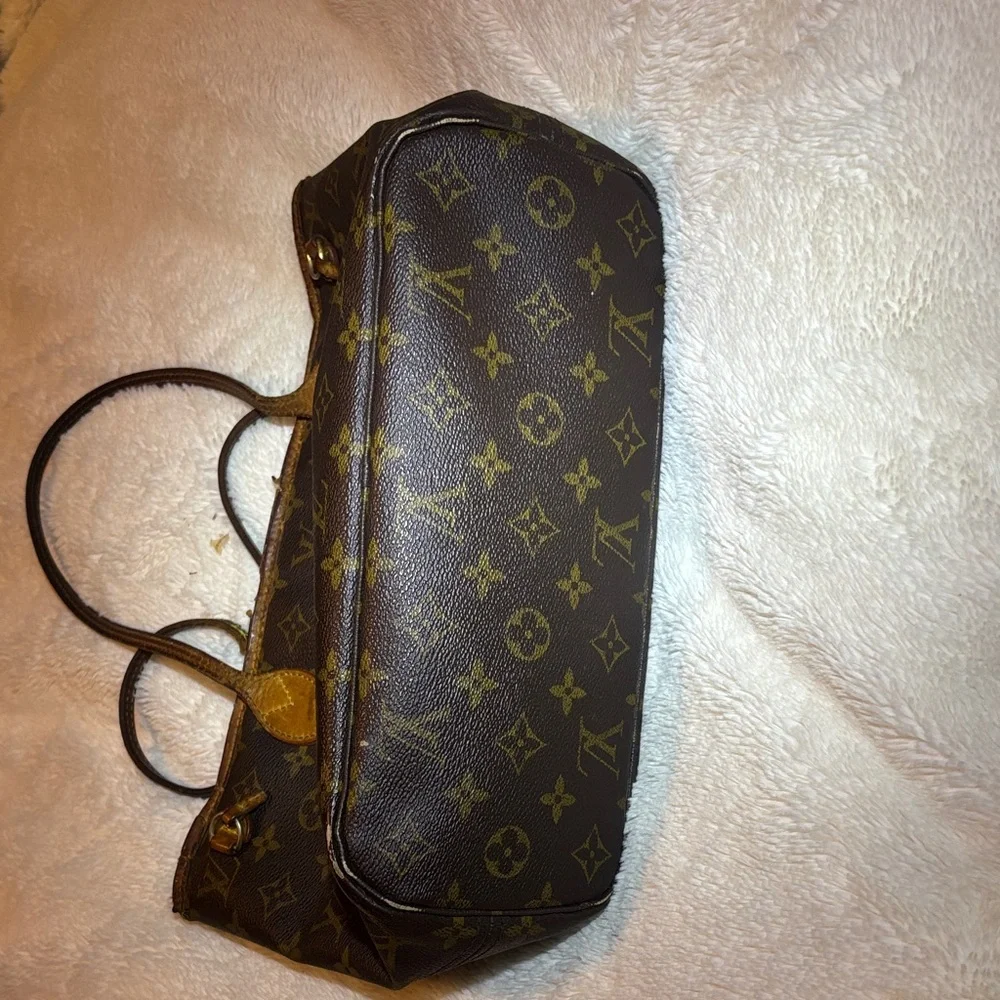 Louie Vuitton SD0048 LV Logo Neverfull MM Monogram Tote Authentic Designer Bag - Picture 16 of 17